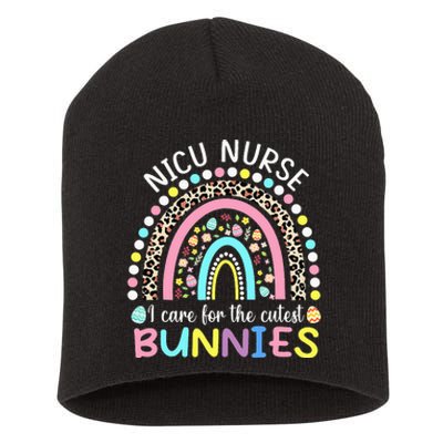 I Care For The Cutest Bunnies NICU Nurse Easter Day Short Acrylic Beanie