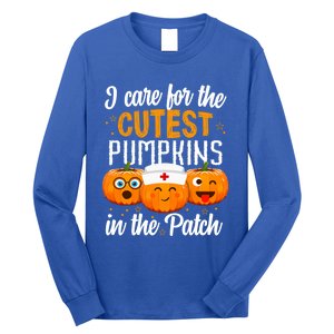 I Care For The Cutest Pumpkins In The Patch Nurse Halloween Meaningful Gift Long Sleeve Shirt