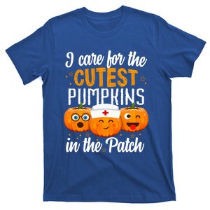 I Care For The Cutest Pumpkins In The Patch Nurse Halloween Meaningful Gift T-Shirt