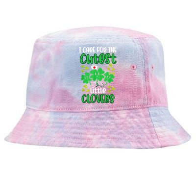 I Care For Cutest Clovers Nurse St Patricks Day Tie-Dyed Bucket Hat