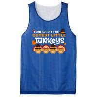 I Care For The Cutest Cool Turkey Nurse Thanksgiving Teacher Cool Gift Mesh Reversible Basketball Jersey Tank