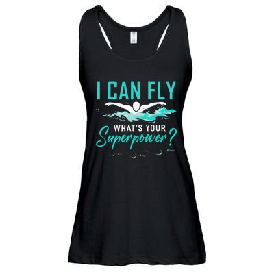 I can fly whats your superpower funny swimmer Ladies Essential Flowy Tank