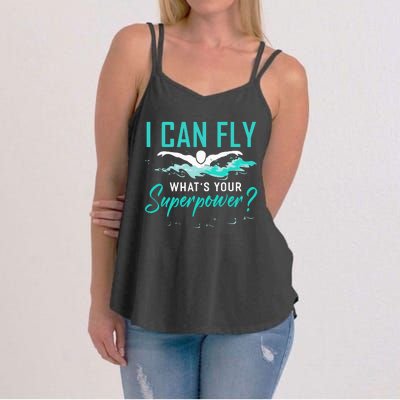 I can fly whats your superpower funny swimmer Women's Strappy Tank