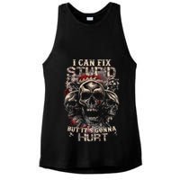 I Can Fix Stupid But Its Gonna Hurt Cool Skull Ladies PosiCharge Tri-Blend Wicking Tank