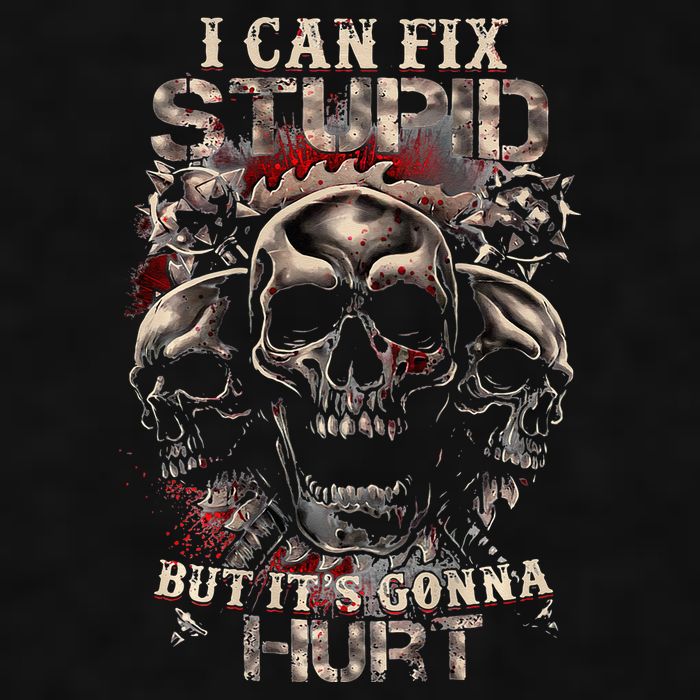 I Can Fix Stupid But Its Gonna Hurt Cool Skull Ladies PosiCharge Tri-Blend Wicking Tank