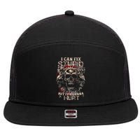 I Can Fix Stupid But Its Gonna Hurt Cool Skull 7 Panel Mesh Trucker Snapback Hat