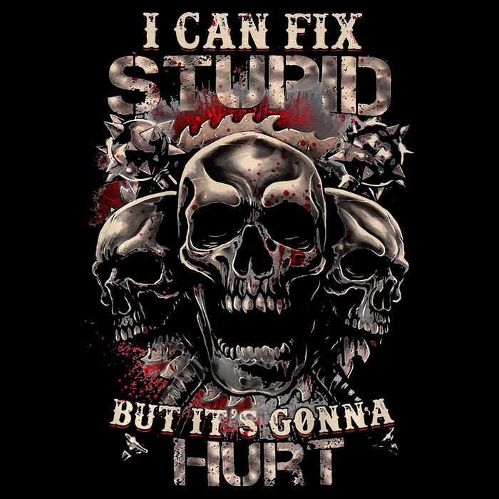 I Can Fix Stupid But Its Gonna Hurt Cool Skull 16 in Basic Backpack