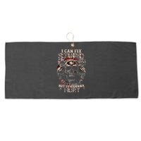 I Can Fix Stupid But Its Gonna Hurt Cool Skull Large Microfiber Waffle Golf Towel