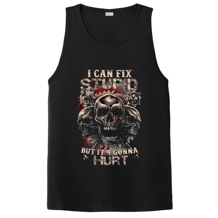 I Can Fix Stupid But Its Gonna Hurt Cool Skull PosiCharge Competitor Tank