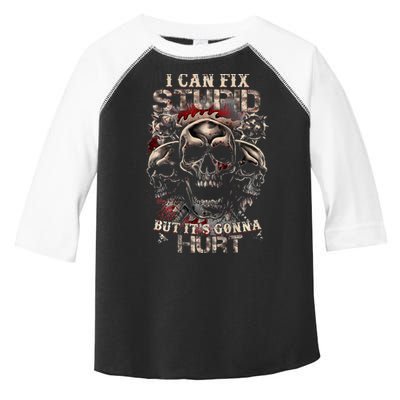I Can Fix Stupid But Its Gonna Hurt Cool Skull Toddler Fine Jersey T-Shirt