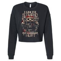 I Can Fix Stupid But Its Gonna Hurt Cool Skull Cropped Pullover Crew
