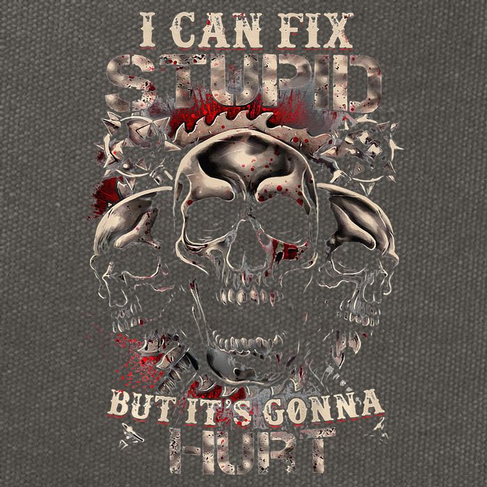 I Can Fix Stupid But Its Gonna Hurt Cool Skull Cotton Canvas Backpack