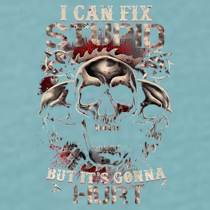 I Can Fix Stupid But Its Gonna Hurt Cool Skull Sueded Cloud Jersey T-Shirt