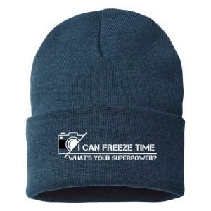 I Can Freeze Time What's Your Superpower Sustainable Knit Beanie