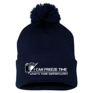 I Can Freeze Time What's Your Superpower Pom Pom 12in Knit Beanie