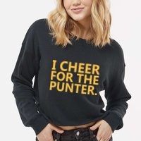 I Cheer For The Punter Iowa Cropped Pullover Crew