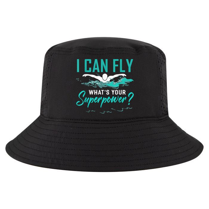 I Can Fly Whats Your Superpower Swimmer Tee Swimming Cool Comfort Performance Bucket Hat