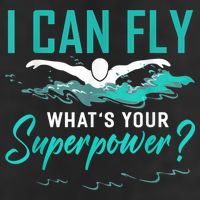 I Can Fly Whats Your Superpower Swimmer Tee Swimming Cool Comfort Performance Bucket Hat