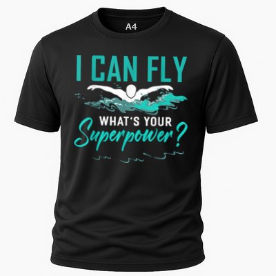 I Can Fly Whats Your Superpower Swimmer Tee Swimming Performance Shirt