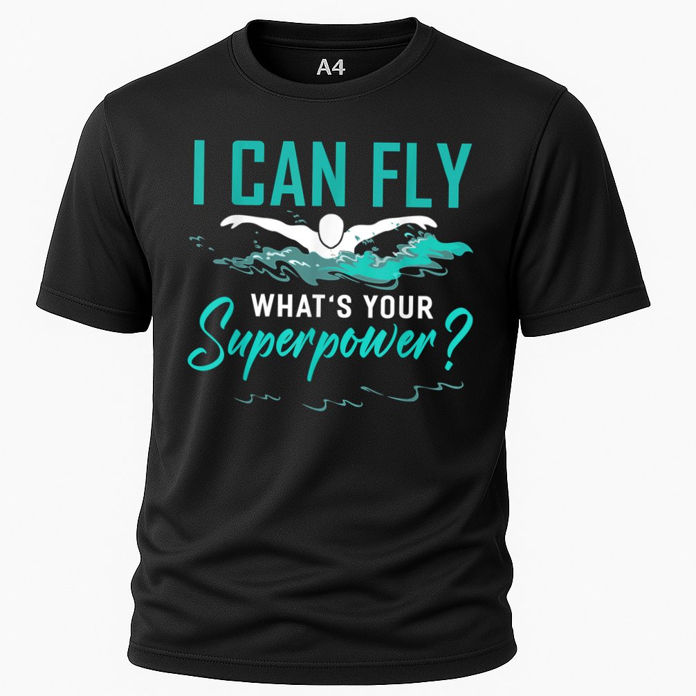 I Can Fly Whats Your Superpower Swimmer Tee Swimming Performance Shirt