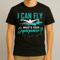 I Can Fly Whats Your Superpower Swimmer Tee Swimming T-Shirt