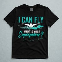 I Can Fly Whats Your Superpower Swimmer Tee Swimming T-Shirt