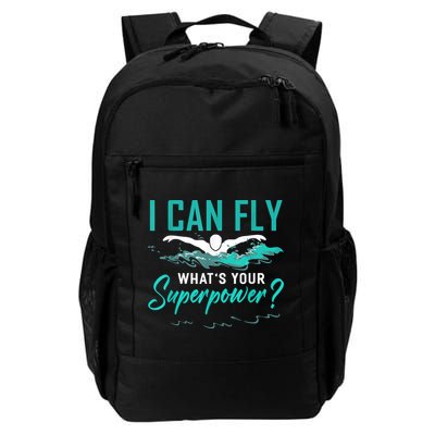 I Can Fly Whats Your Superpower Swimmer Tee Swimming Backpack
