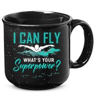 I Can Fly Whats Your Superpower Swimmer Tee Swimming 15oz Campfire Ceramic Mug