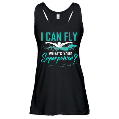I Can Fly Whats Your Superpower Swimmer Tee Swimming Ladies Essential Flowy Tank