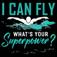 I Can Fly Whats Your Superpower Swimmer Tee Swimming 16 in Basic Backpack