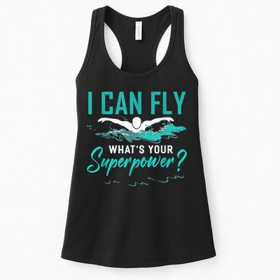 I Can Fly Whats Your Superpower Swimmer Tee Swimming Womens Tank Top