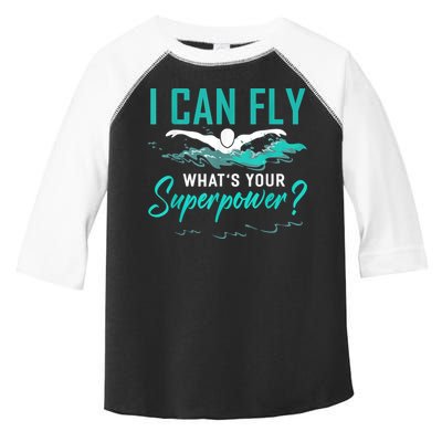 I Can Fly Whats Your Superpower Swimmer Tee Swimming Toddler Fine Jersey T-Shirt