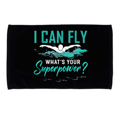 I Can Fly Whats Your Superpower Swimmer Tee Swimming Microfiber Hand Towel