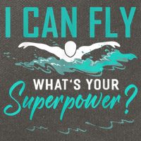 I Can Fly Whats Your Superpower Swimmer Tee Swimming Cotton Canvas Backpack