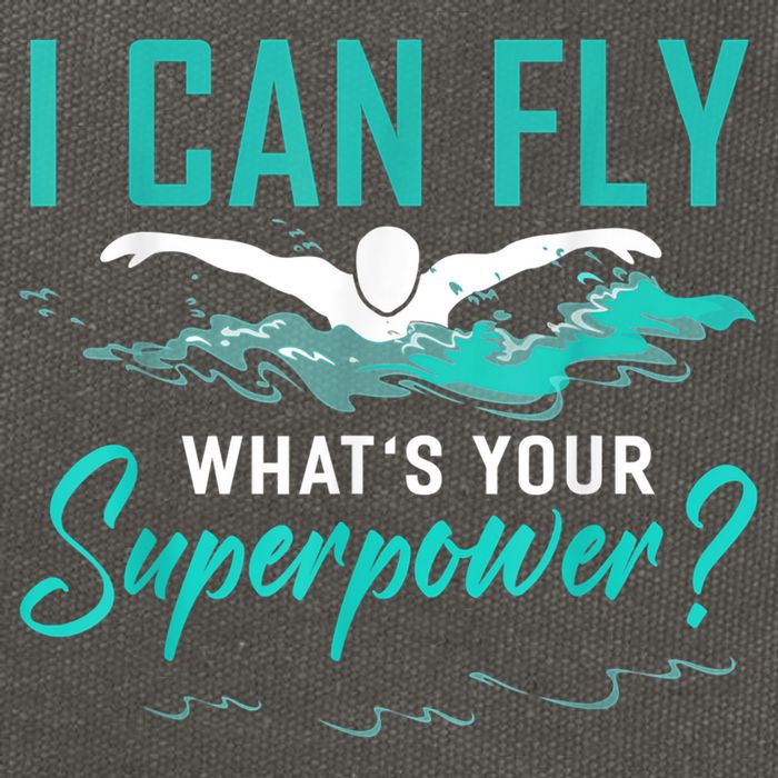 I Can Fly Whats Your Superpower Swimmer Tee Swimming Cotton Canvas Backpack