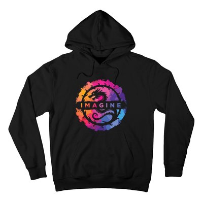 Imagine Colorful Fantasy Retro Dragon Hoodie