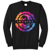 Imagine Colorful Fantasy Retro Dragon Sweatshirt