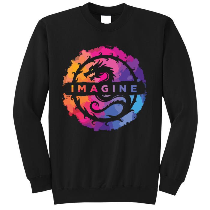 Imagine Colorful Fantasy Retro Dragon Sweatshirt