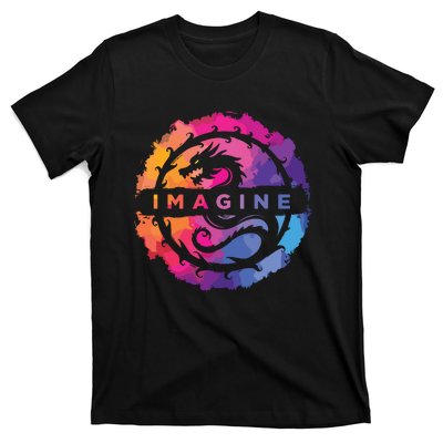 Imagine Colorful Fantasy Retro Dragon T-Shirt