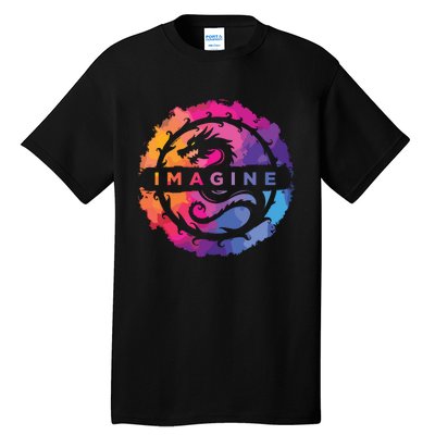 Imagine Colorful Fantasy Retro Dragon Tall T-Shirt