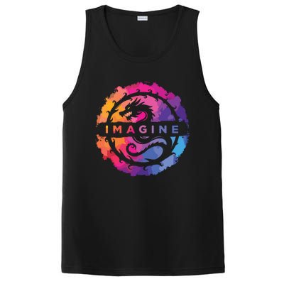 Imagine Colorful Fantasy Retro Dragon PosiCharge Competitor Tank