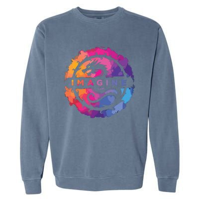 Imagine Colorful Fantasy Retro Dragon Garment-Dyed Sweatshirt