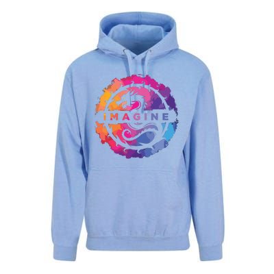 Imagine Colorful Fantasy Retro Dragon Unisex Surf Hoodie