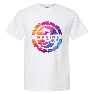 Imagine Colorful Fantasy Retro Dragon Garment-Dyed Heavyweight T-Shirt