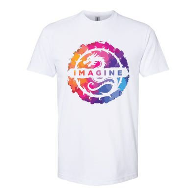 Imagine Colorful Fantasy Retro Dragon Softstyle® CVC T-Shirt