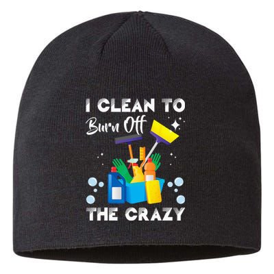 I Clean Funny Housekeeping Housekeeper Cleaner Graphic Sustainable Beanie