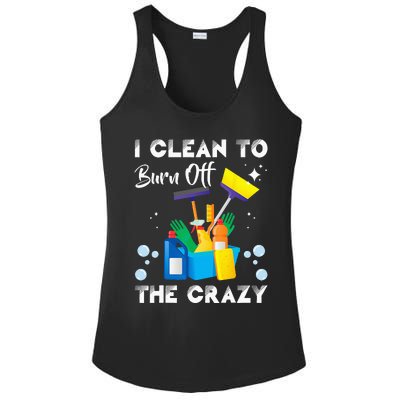 I Clean Funny Housekeeping Housekeeper Cleaner Graphic Ladies PosiCharge Competitor Racerback Tank