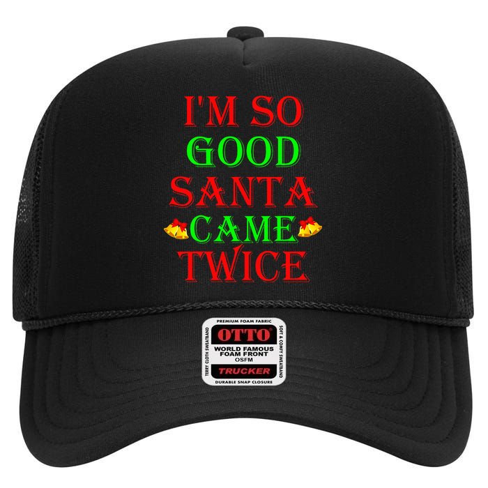 Inappropriate Christmas Funny Xmas Party Gift High Crown Mesh Back Trucker Hat