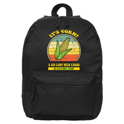 it's corn funny trendy design It’s Corn It Has The Juice tee 16 in Basic Backpack