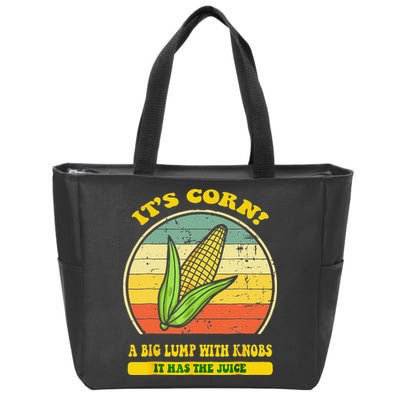 it's corn funny trendy design It’s Corn It Has The Juice tee Zip Tote Bag